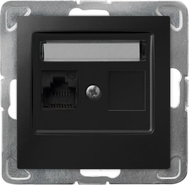 Ospel IMPRESJA Gniazdo komputerowe pojedyncze, kat. 5e MMC czarny metalik GPK-1Y/K/m/33