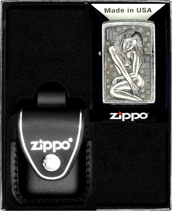 Zestaw ZIPPO Zapalniczka ZODIAC VIRGO panna Prezentowy No3
