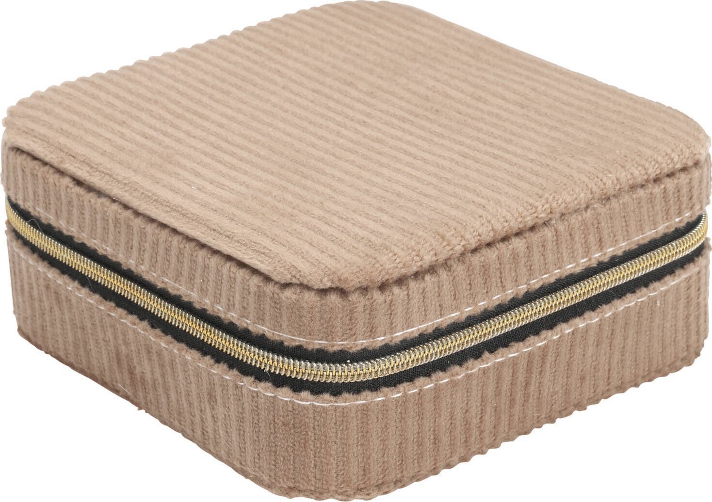 Home Styling Collection Pudełko na biżuterię, sztruks, 12 x 12 x 5 cm