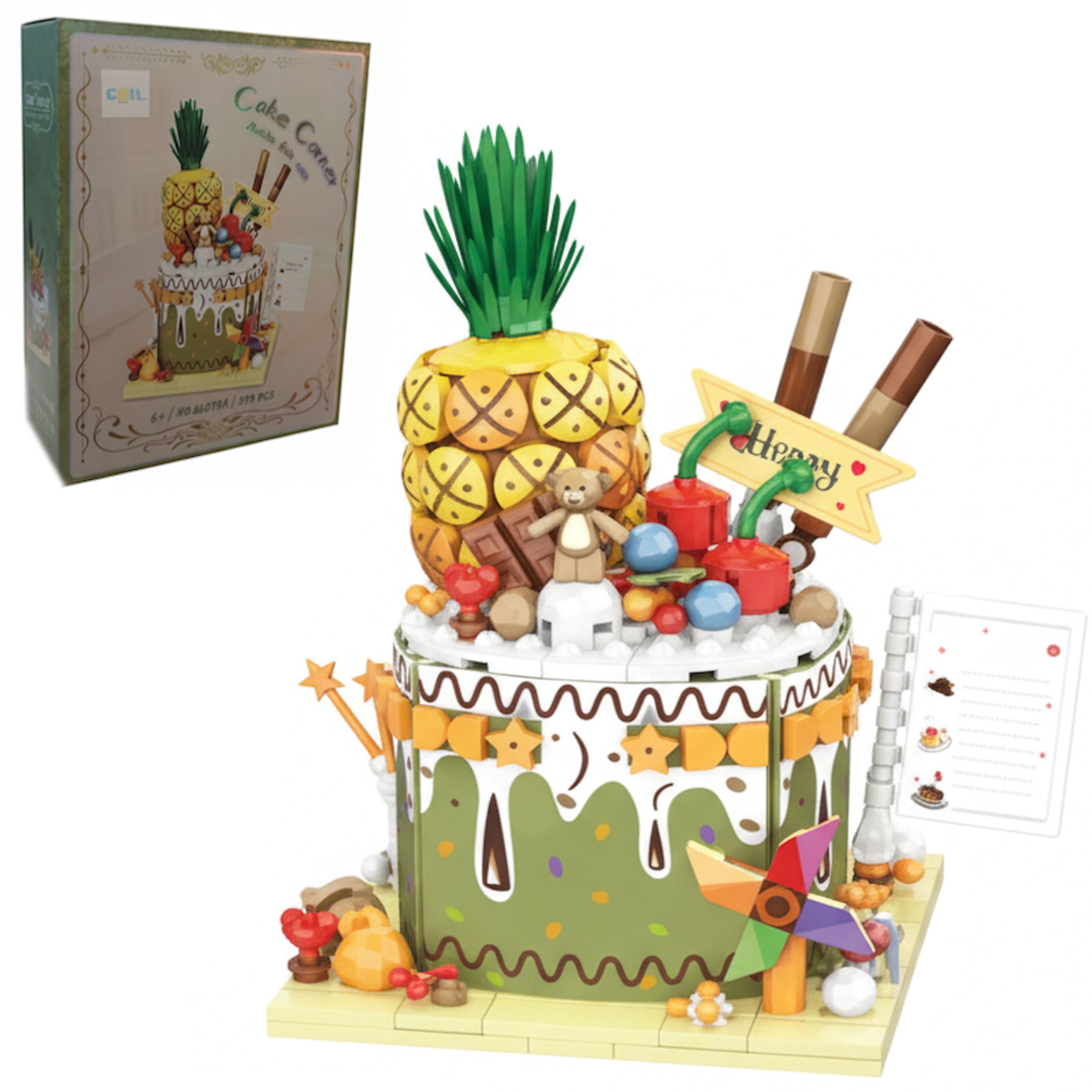 Coil klocki konstrukcyjne zestaw 432 el. elementy tortu ananasowego