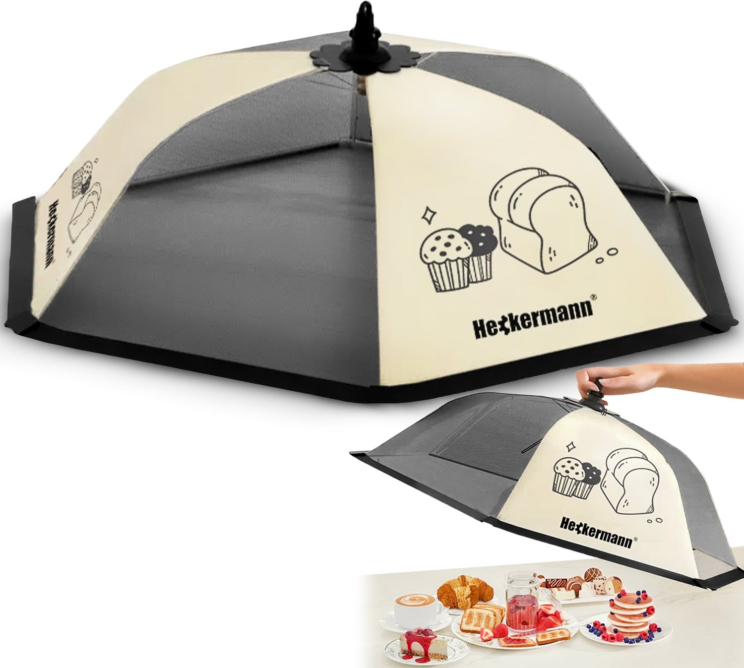 Moskitiera osłona na żywność Heckermann 80cm Kremowa