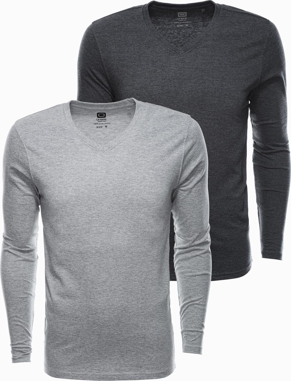 Ombre Zestaw longsleeve męski z długim rękawem - mix 2-pak V1 Z41 XL