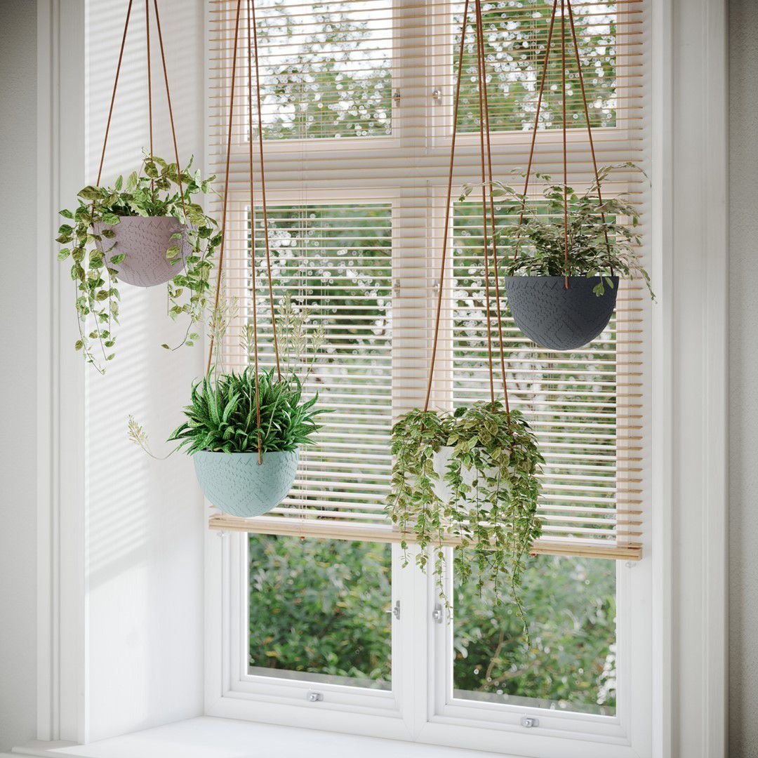 AmeliaHome AmeliaHome Donica ceramiczna wisząca LOKA 15,4X10 czarna