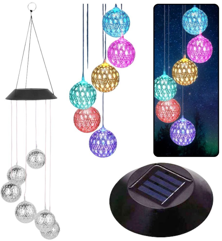 Lampki Solarne Ogrodowe LED Dzwonki Kule Marokańskie 70cm