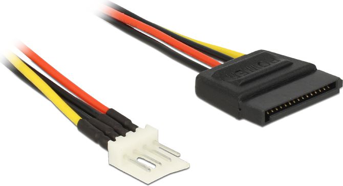 Delock SATA 15-pin - 4-pin Floppy, 0.24m, Wielokolorowy (83877)