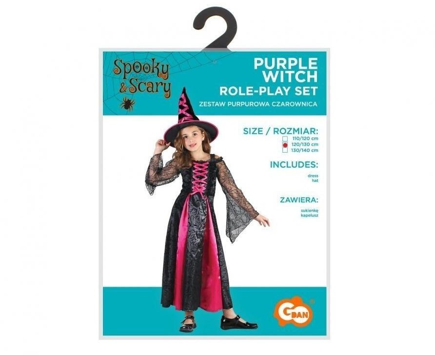 Strój Purpurowa Czarownica rozm. 120/130cm