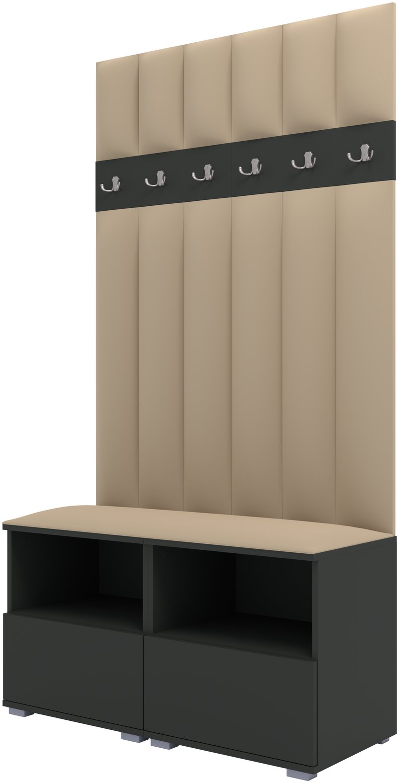 Tapicerowana garderoba Nela III LUX - kolor grafit + tkanina Trinity 04