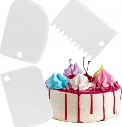 Galicja Łopatki kuchenne do dekorowania ciast białe 3 sztuki