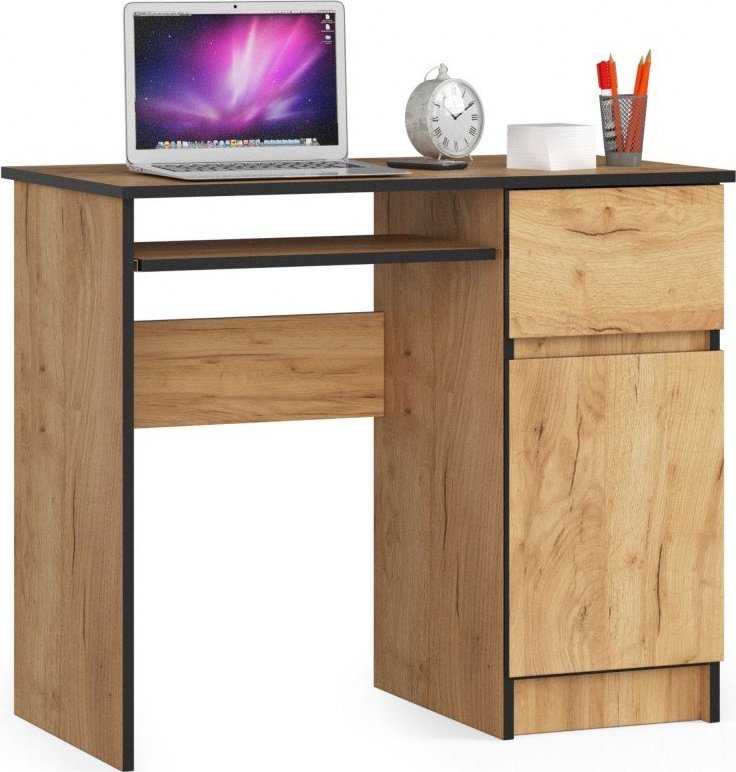 Biurko Fabryka Mebli Akord Biurko komputerowe 90 cm Piksel prawe - dąb craft