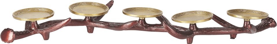 Beliani Świecznik metalowy brązowy ze złotym CLEONAE