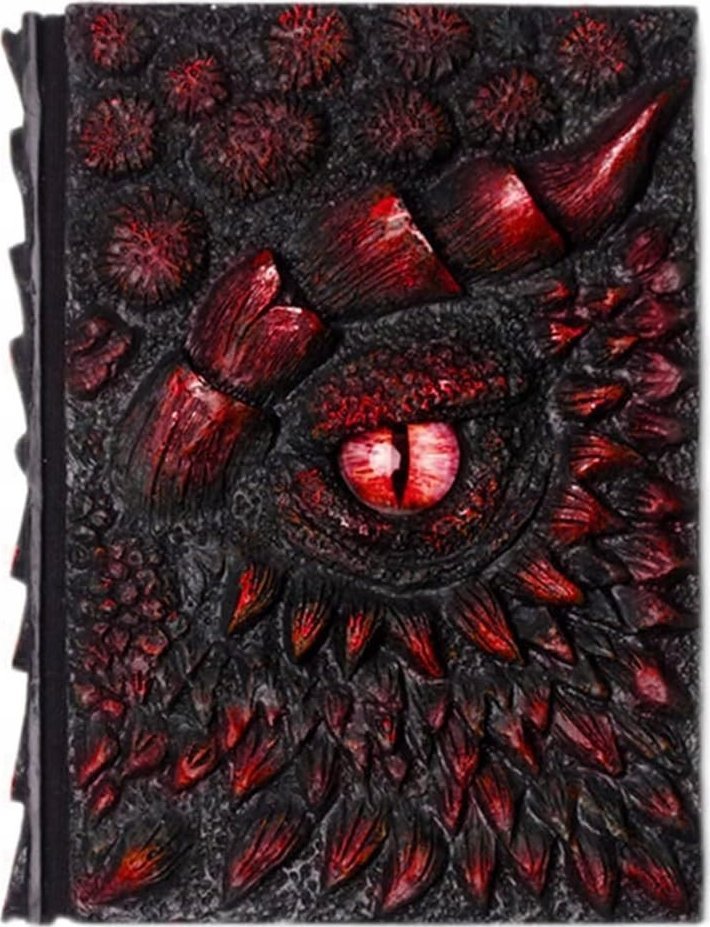 Zeszyt Pamiętnik Notes Dziennik W Stylu Retro Smok Dragon Czerwona Okładka