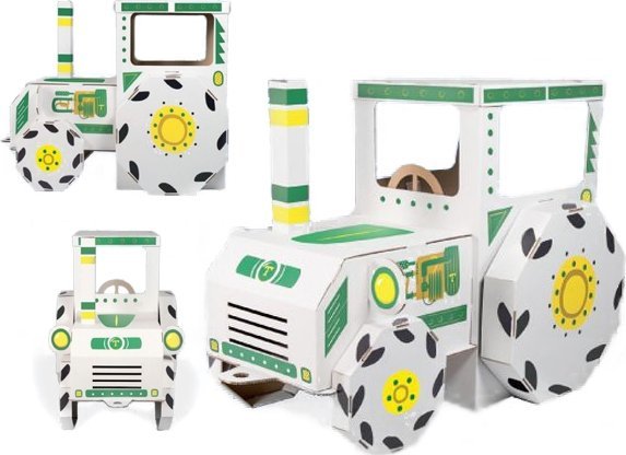 Tektorado Duży Kartonowy Traktor dla dzieci do zabawy i malowania