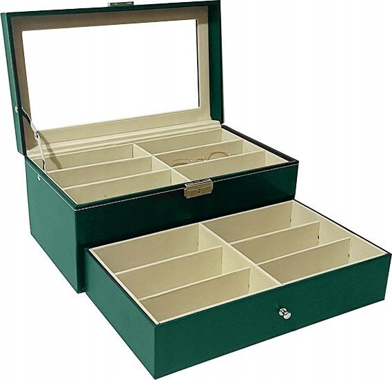 Korbi PUDEŁKO ETUI NA OKULARY EKSPOZYTOR ORGANIZER 12SZT EKOSKÓRA SZKATUŁKA G9