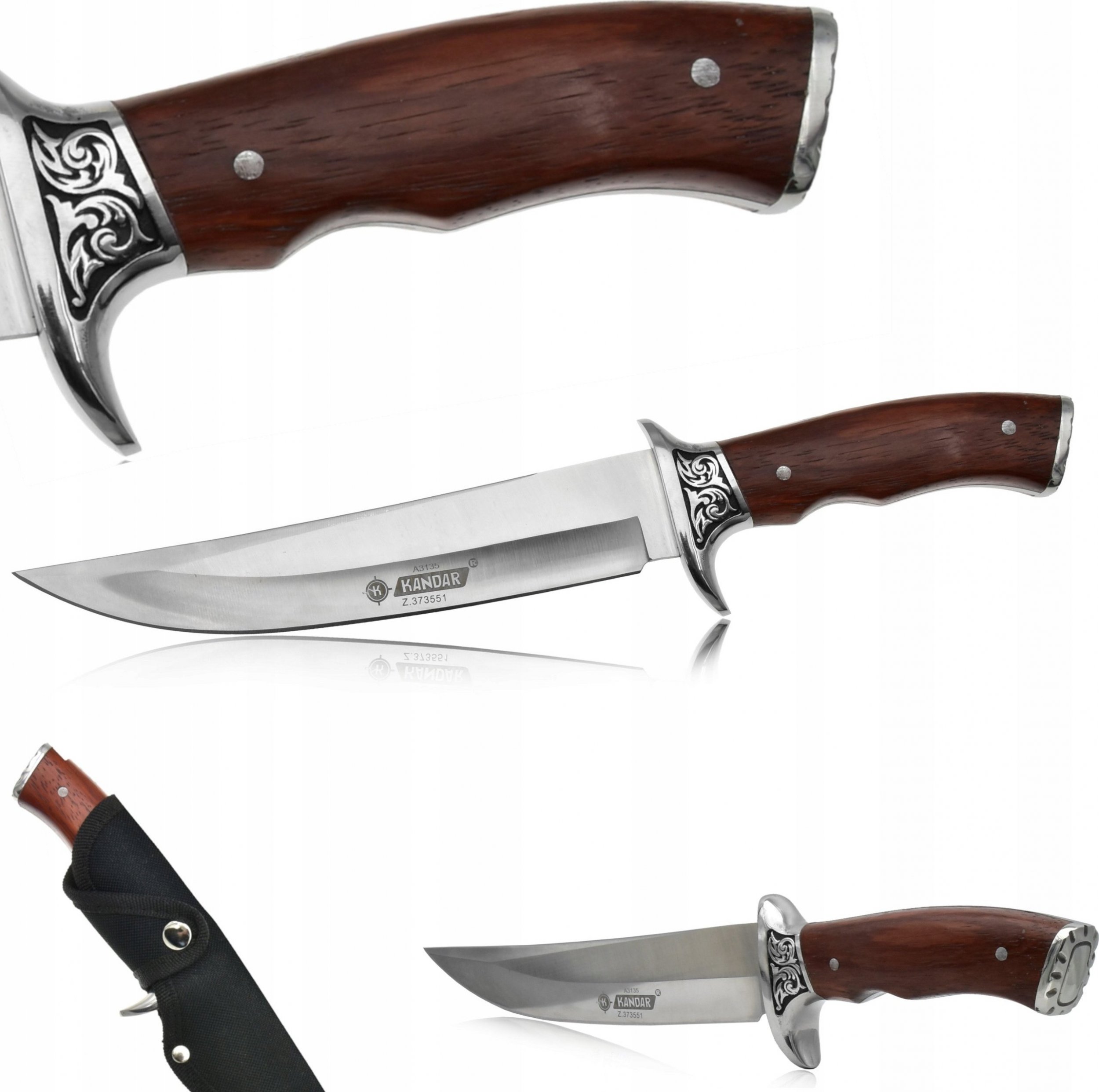 Kandar KANDAR Nóż Myśliwski Survivalowy Taktyczny Pochwa