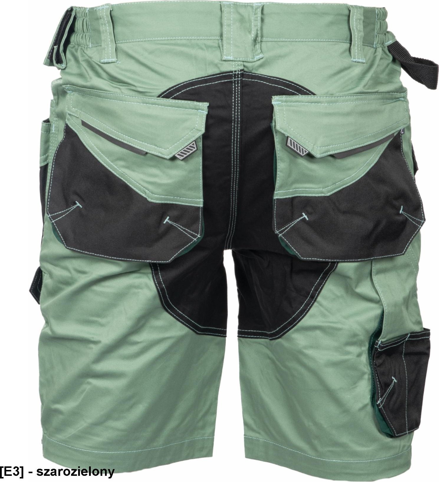 CERVA DAYBORO szorty - męskie spodnie robocze, odblaskowe elementy, 100 % TRIFIBETEX - szarozielony 64