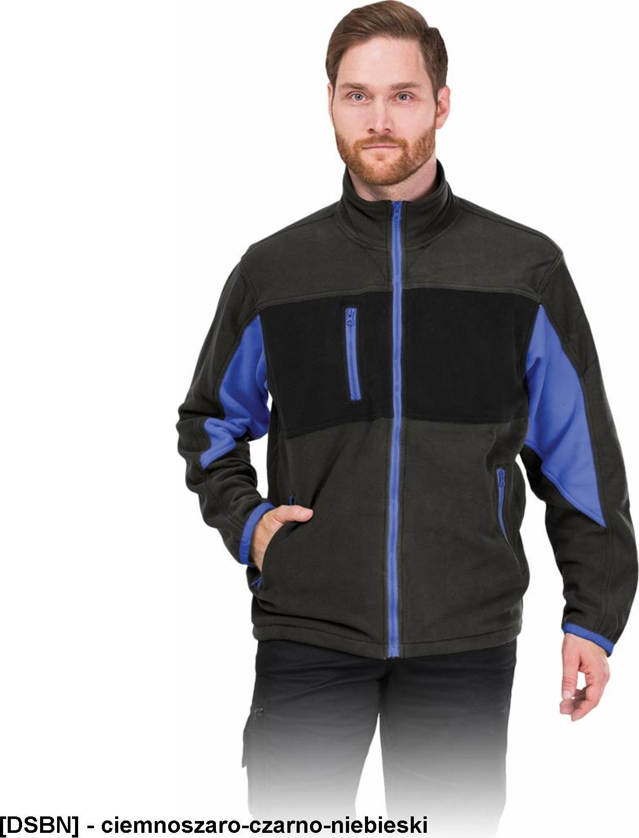 Leber&Hollman LH-FMN-P - bluza polarowa - ciemnoszaro-czarno-niebieski 2XL
