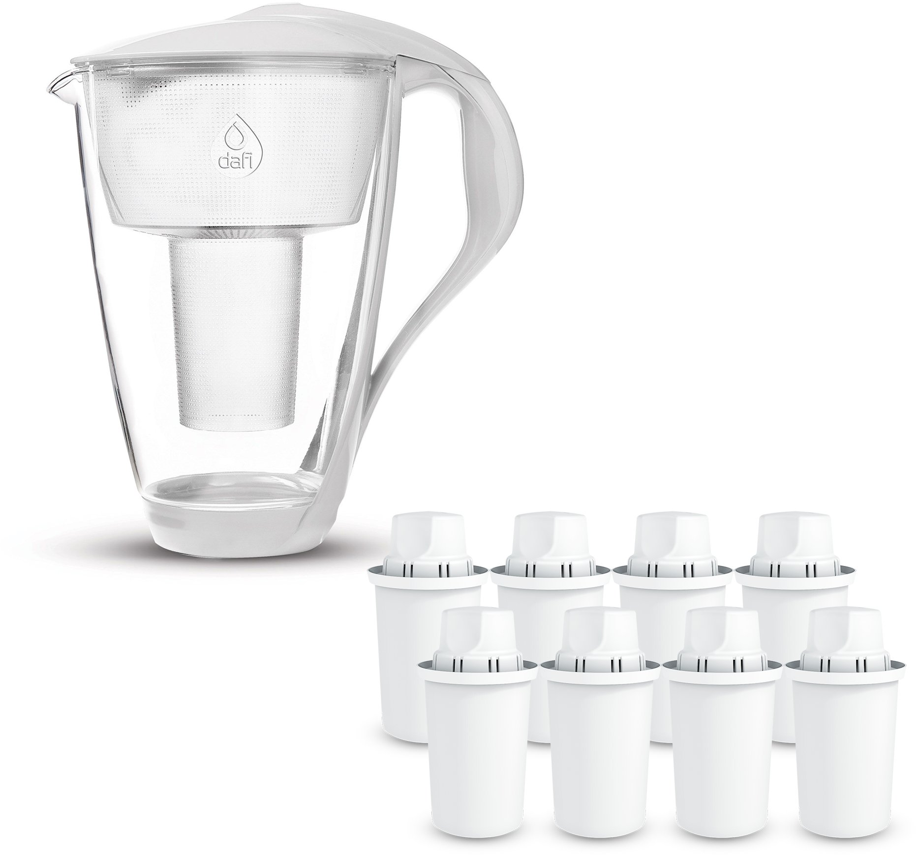 Szklany dzbanek Dafi CRYSTAL SET biały 8xClassic