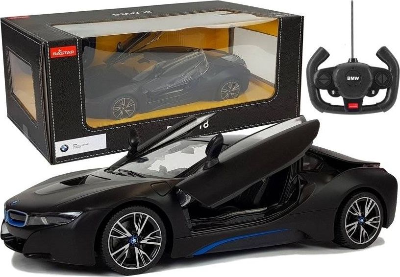 Rastar Auto R/C BMW i8 Rastar 1:14 Czarny Drzwi Automatyczne