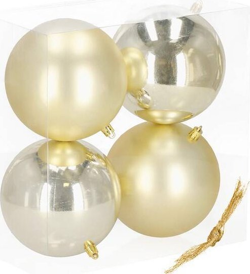 Springos Bombki choinkowe 4 szt. ozdoby świąteczne zawieszki 12 cm szampański UNIWERSALNY