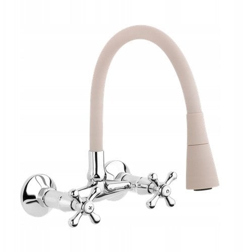 Invena bateria kuchenna ścienna Roma, beżowy/chrom BC-24-E3S-L