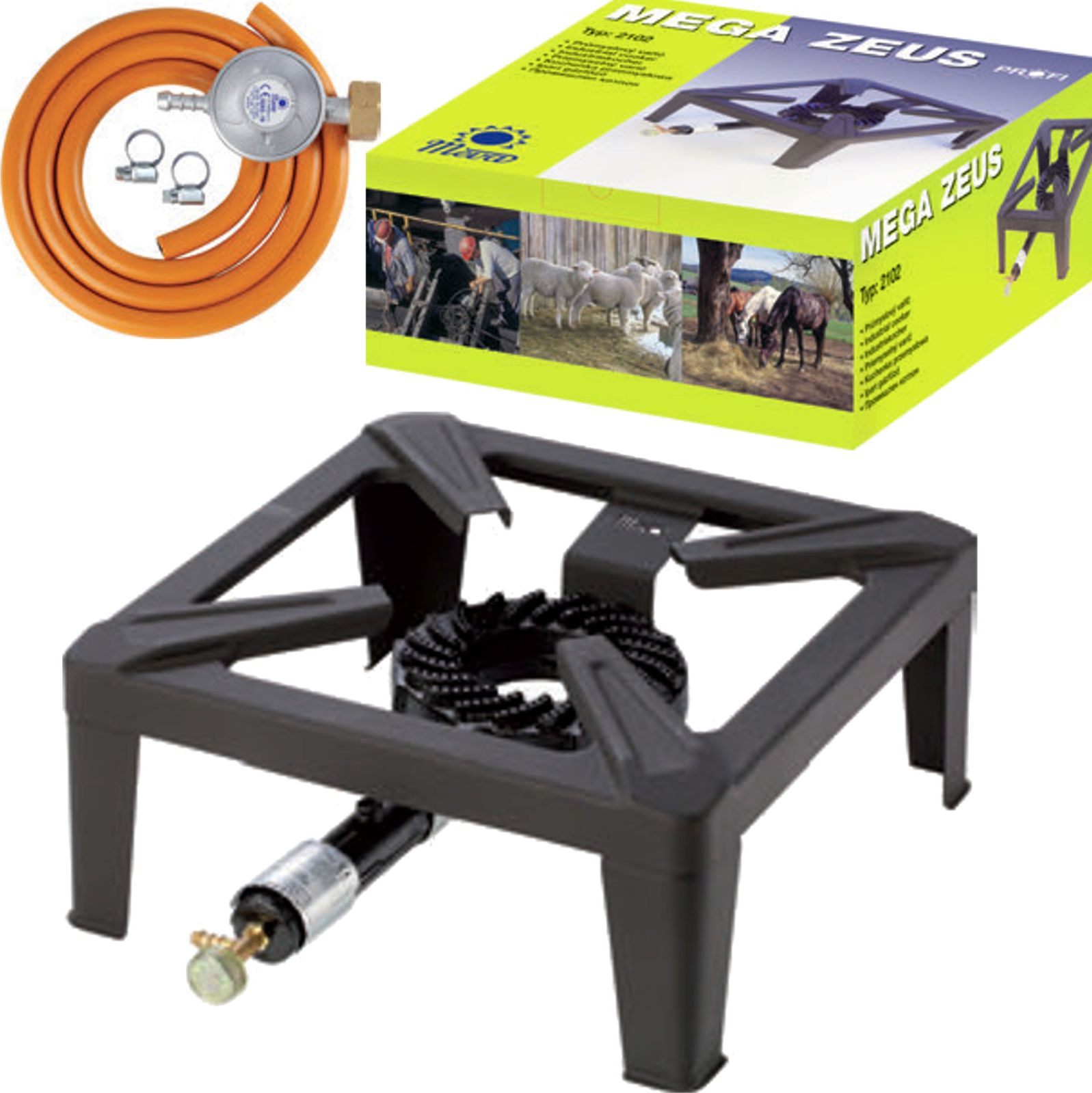 Meva Kuchenka gazowa przemysłowa taboret MEGA ZEUS 7kW 40x40cm