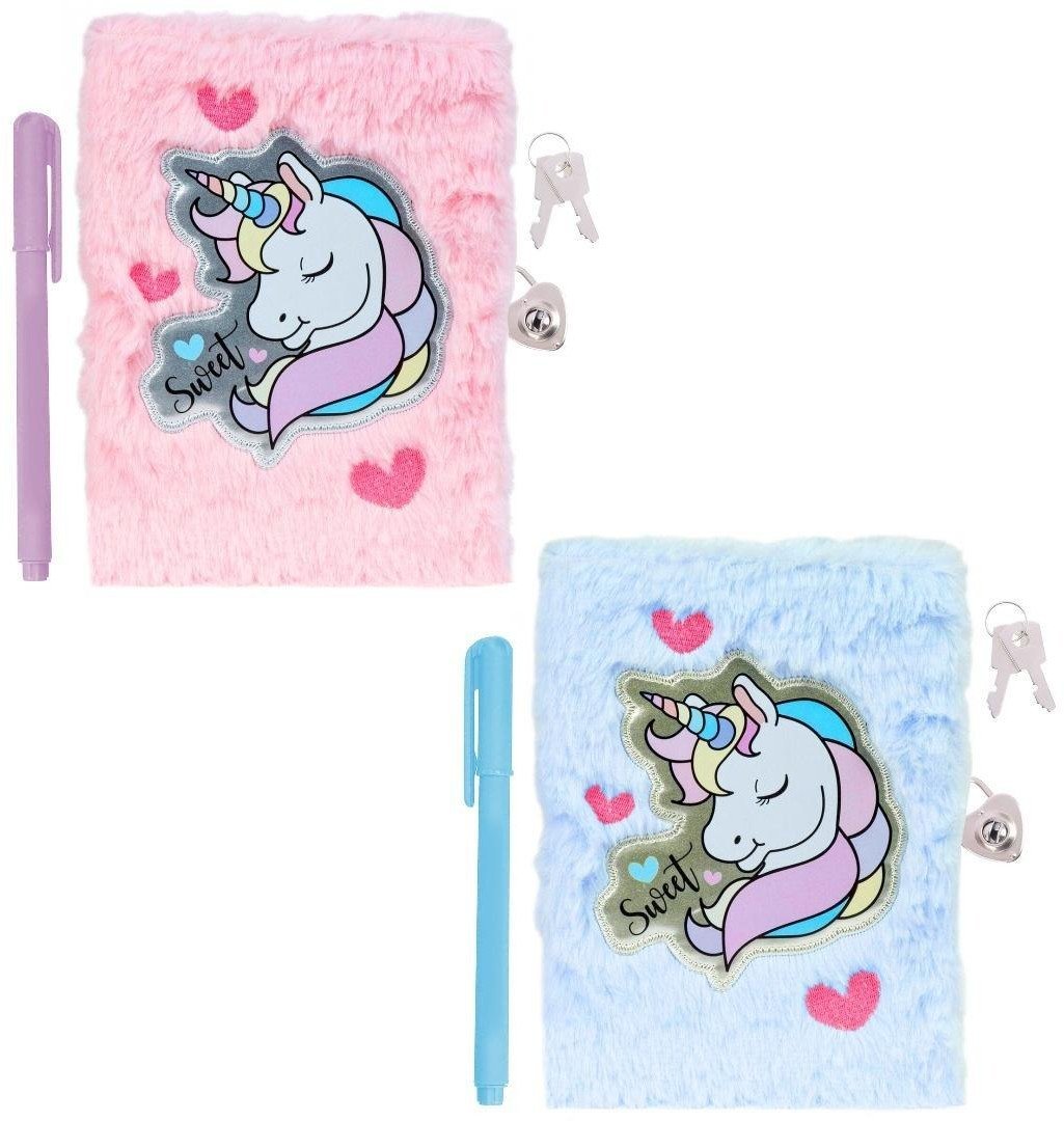 Pamiętnik pluszowy jednorożec długopis MIX