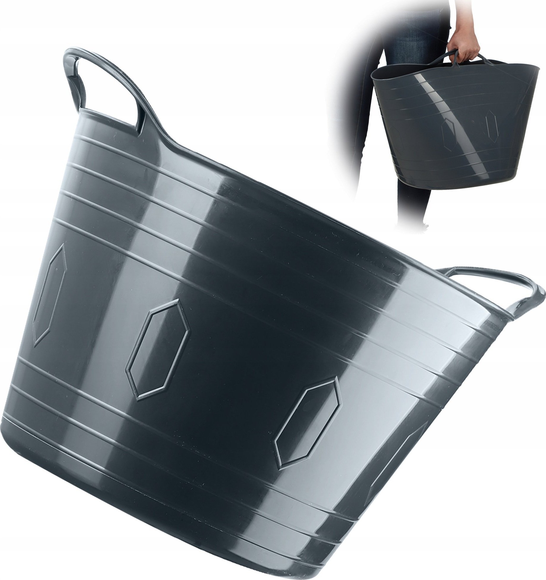 Kosz na pranie Kadax KADAX Kosz wielofunkc 42L 1211 ciemny popiel (6)