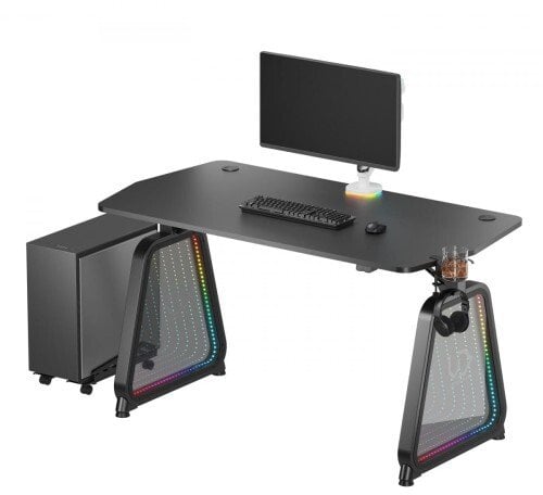 Biurko Ultradesk Biurko QUEST, 140x70cm, 72-120cm, czarny-czarny