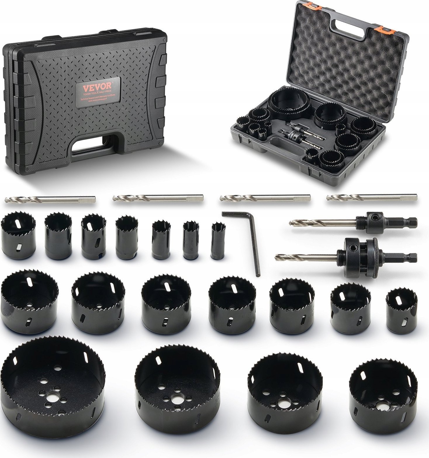 Vevor 18-Częściowy Zestaw Otworników do Płyt Drewnianych Żelaznych i Plasitkowych