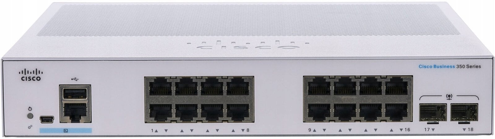 Switch Cisco switch CBS350-16T-2G-EU (16xGbE,2xSFP,fanless)