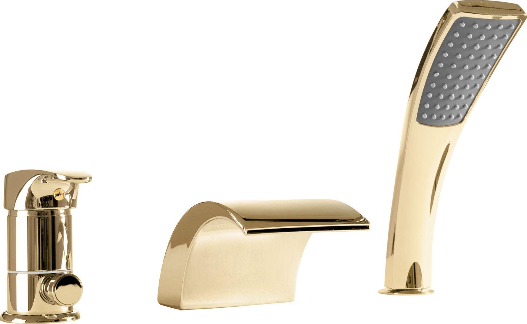 Bateria wannowa Rea Riven 3-otworowe złoty (REA-B0497)