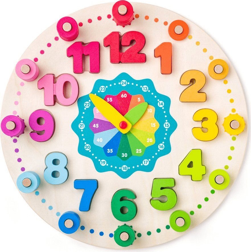 Woodyland Drewniany zegar dydaktyczny 102 elementy