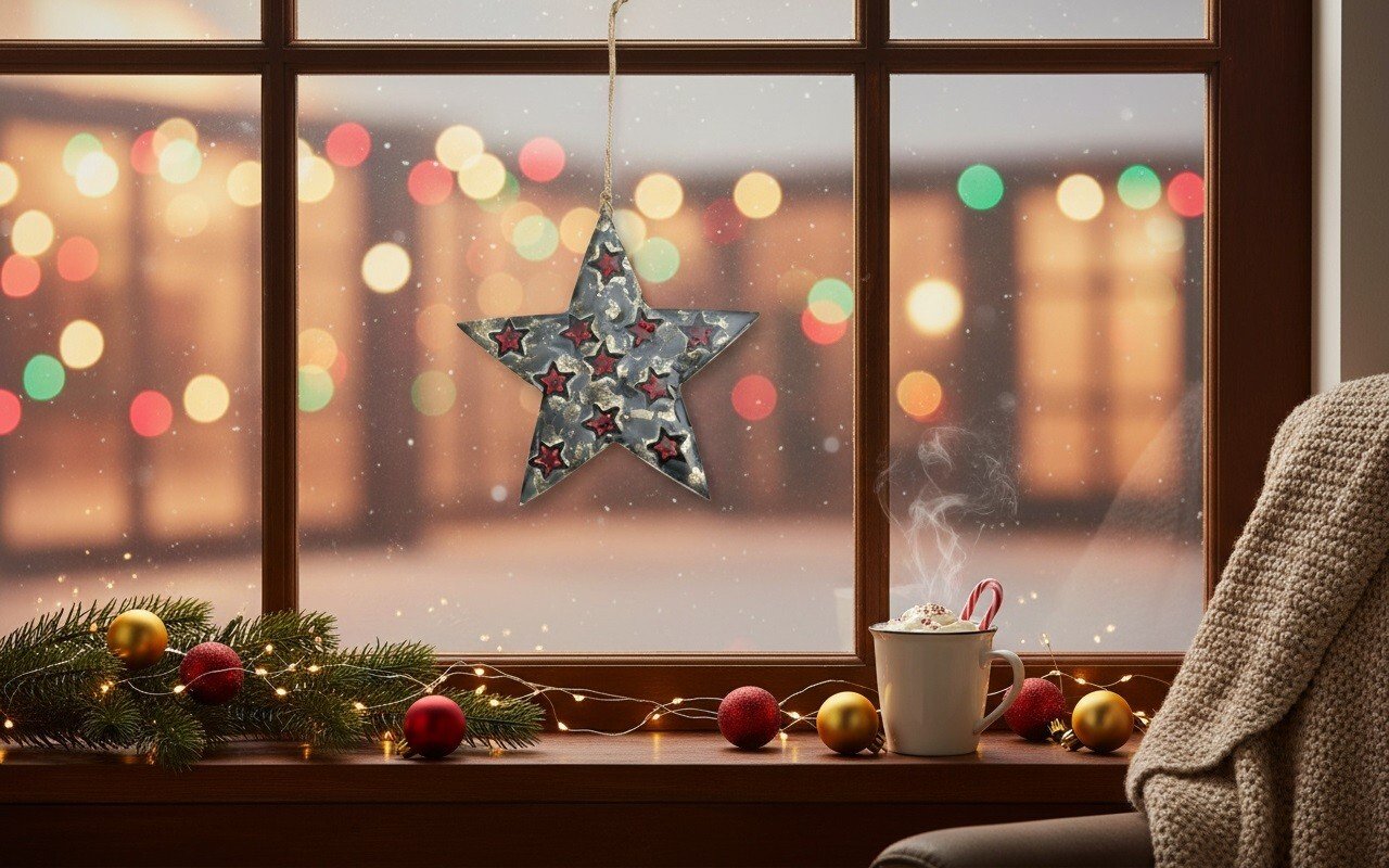 Zawieszka świąteczna z drewna Gwiazda 20 cm