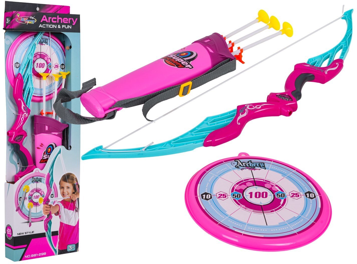 Zestaw Łucznika Różowy + Akcesoria