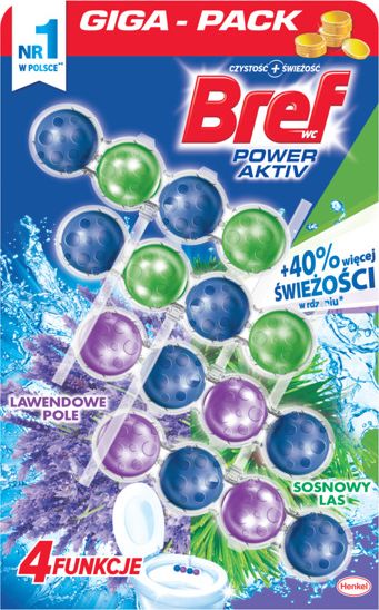 Bref Zawieszka do WC Bref Active Sosna&Lawenda 4x50g uniwersalny