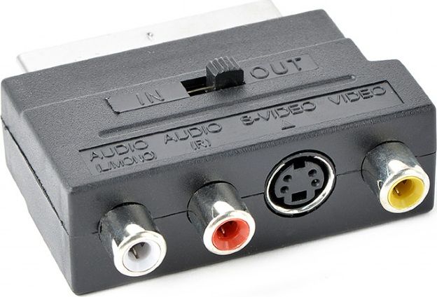 Adapter AV Gembird Scart - RCA (Cinch) x3 + S-Video czarny (CCV4415)