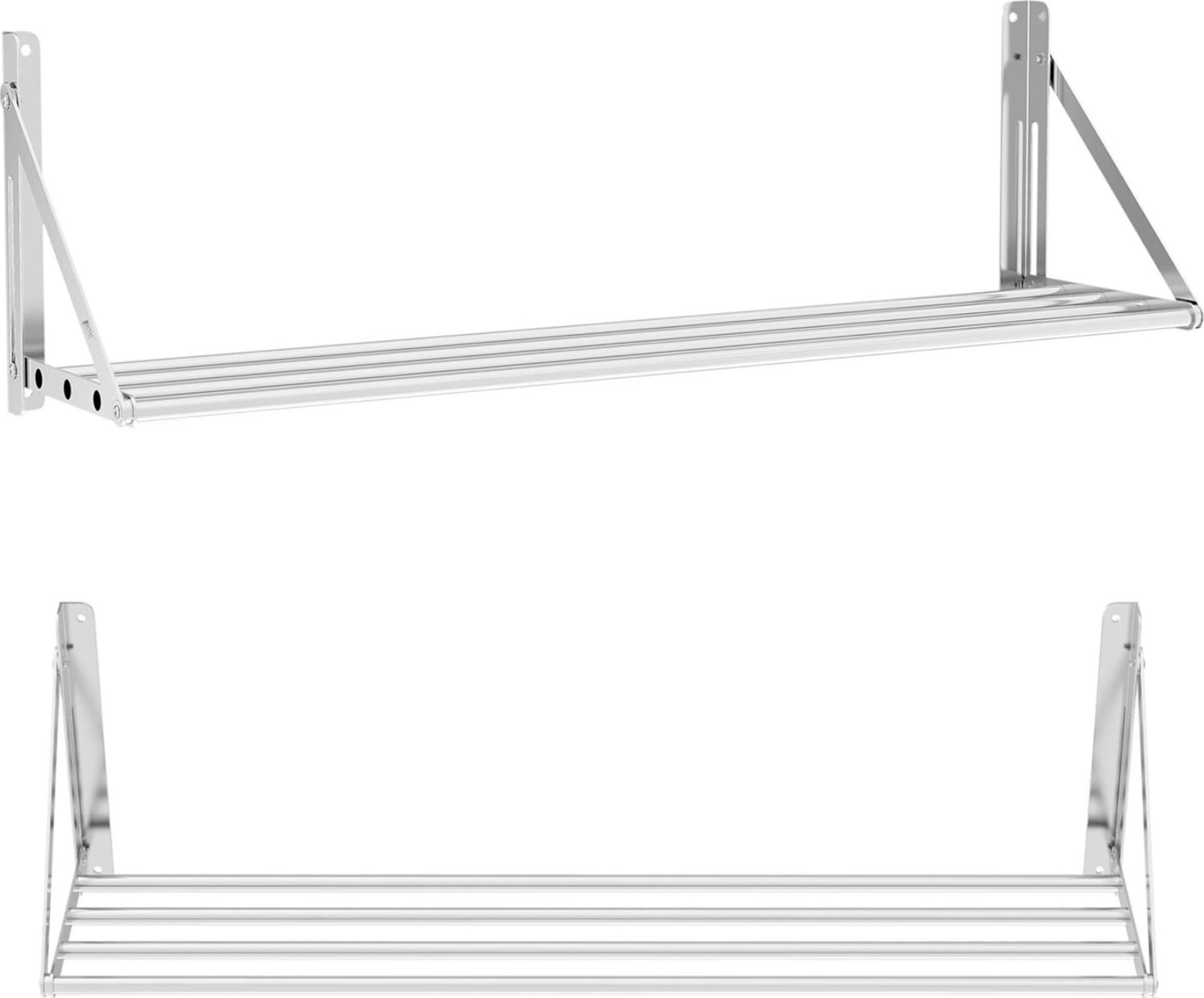 Royal Catering Półka ścienna składana ze stali nierdzewnej do 40 kg 120 x 45 cm