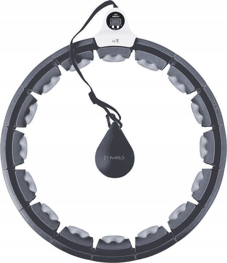 HMS Hula hop HHW06 z wypustkami, obciążnikiem i licznikiem czarne