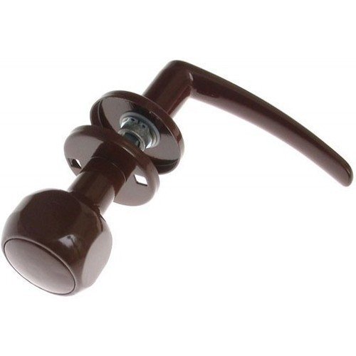 Gałko klamka malowana brązowa dzielona