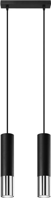 Lampa wisząca Lumes Czarno-chromowana lampa wisząca nad wyspę - EXX245-Loper