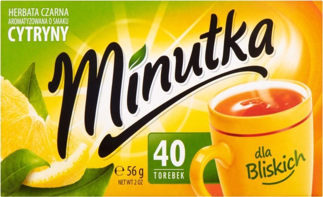 Mokate Minutka Herbata czarna aromatyzowana o smaku cytryny 56 g (40 torebek)