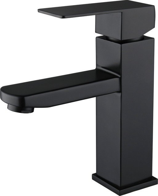 Bateria umywalkowa Delvant DELVANT SQUARE BATERIA UMYWALKOWA NISKA CZARNA