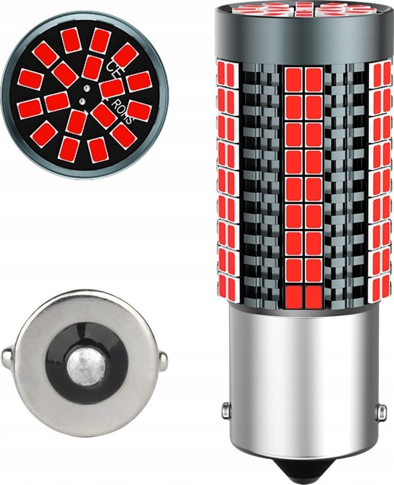 SKLEPLEDY ŻARÓWKA P21W LED XSTORM CZEWONA STOPU CANBUS BA15S