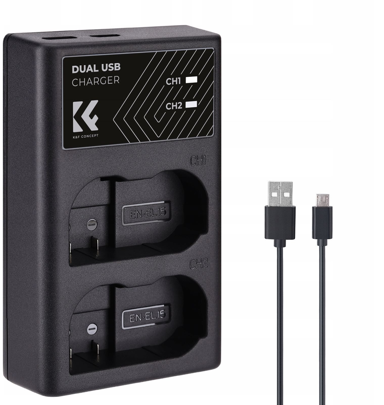 Podwójna Ładowarka Usb Do Nikon En-el15 D7000 D7500 D850 D750 K&f Concept / Kf28.0006