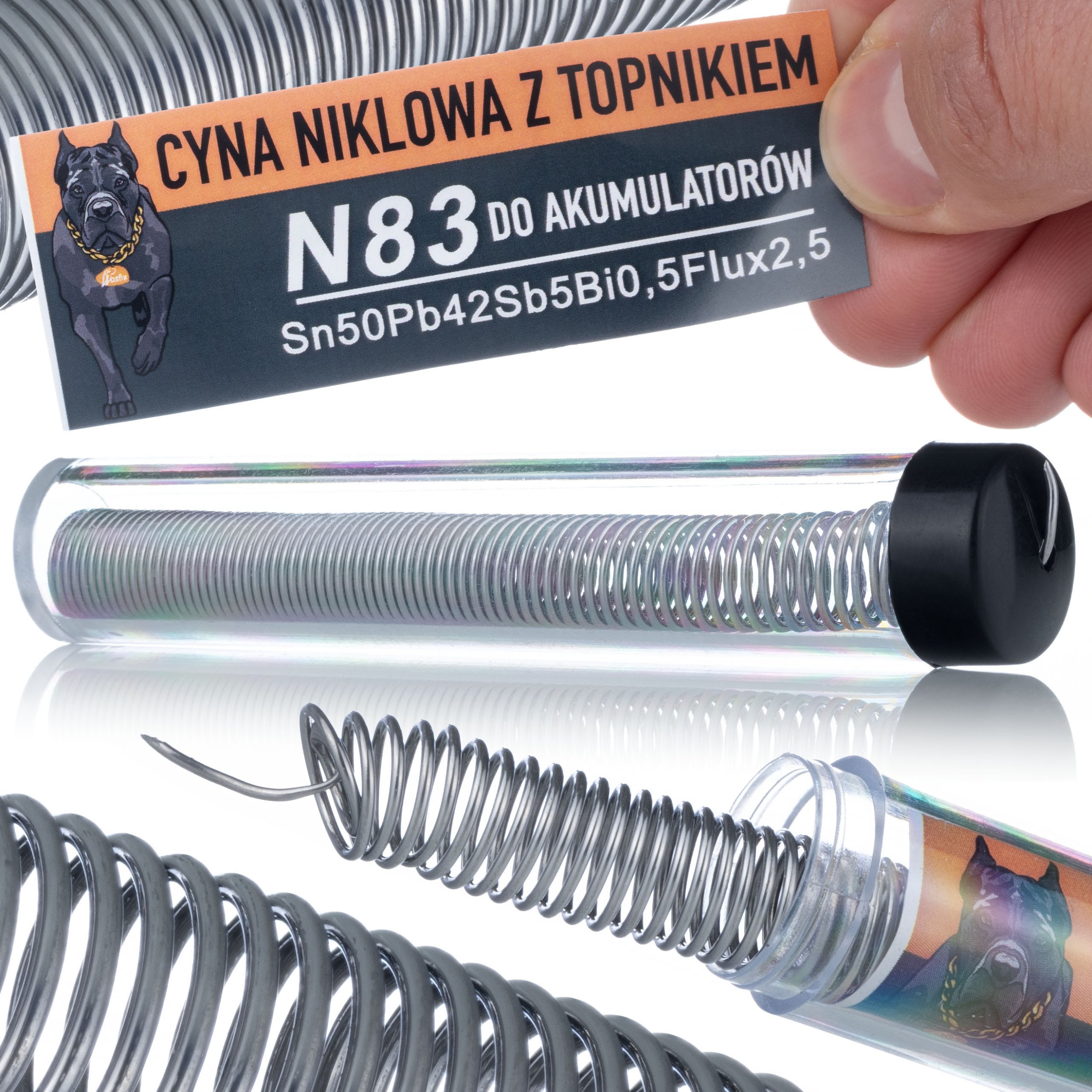 CYNA LUTOWNICZA NIKLOWA BATERII AKUMULATORÓW OGNIW 0,8MM Sn50Pb42 N83 13G