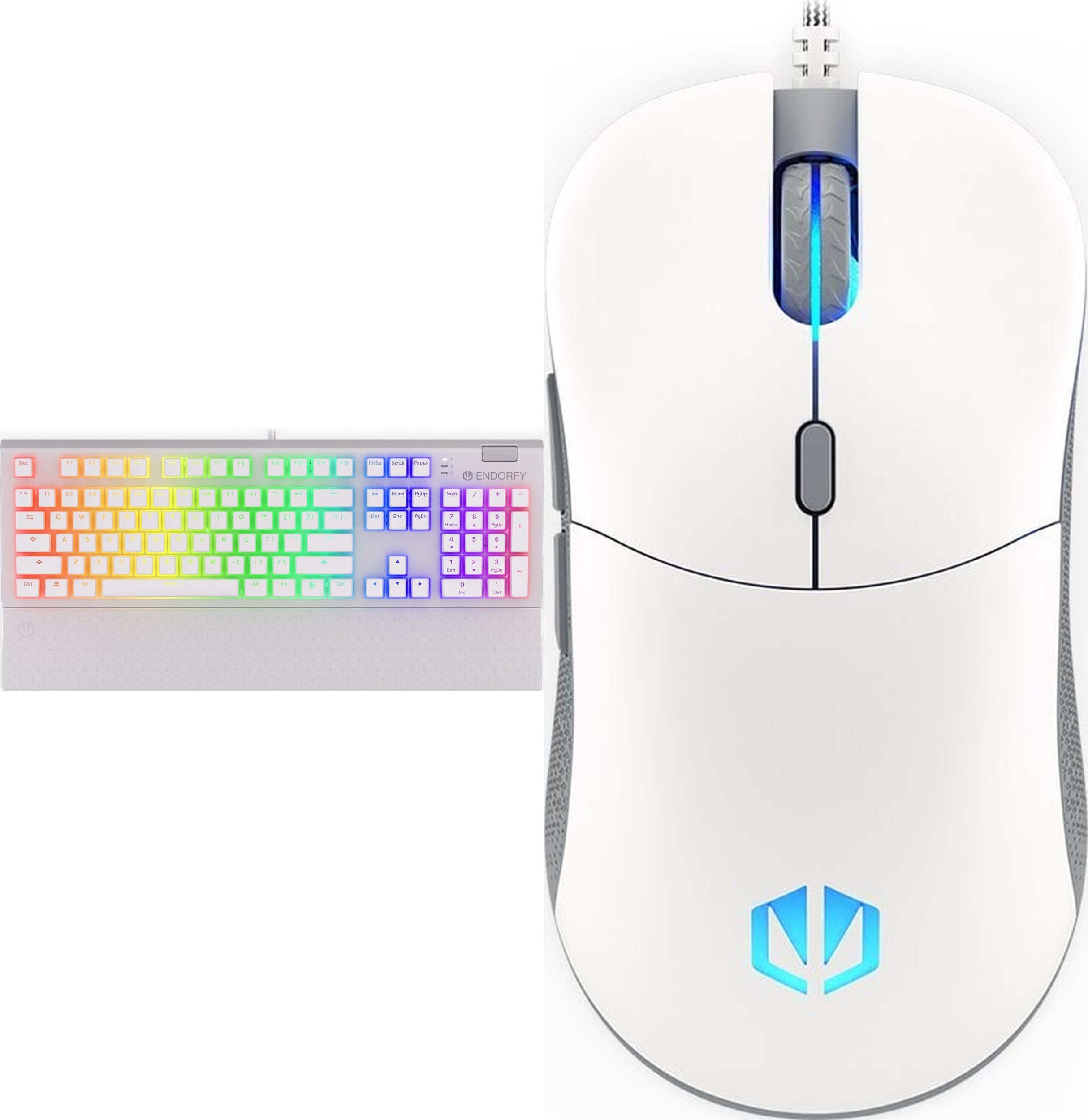 Klawiatura Endorfy Omnis Pudding Onyx White Kailh Brown (EY5A035) + Mysz GEM Plus Onyx White