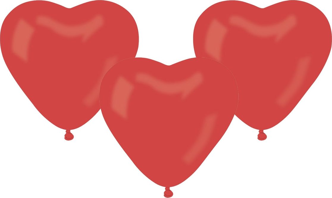 GoDan -Balon CR pastel"Serce bez nadruku"czerwony 50 szt - 8021886564501