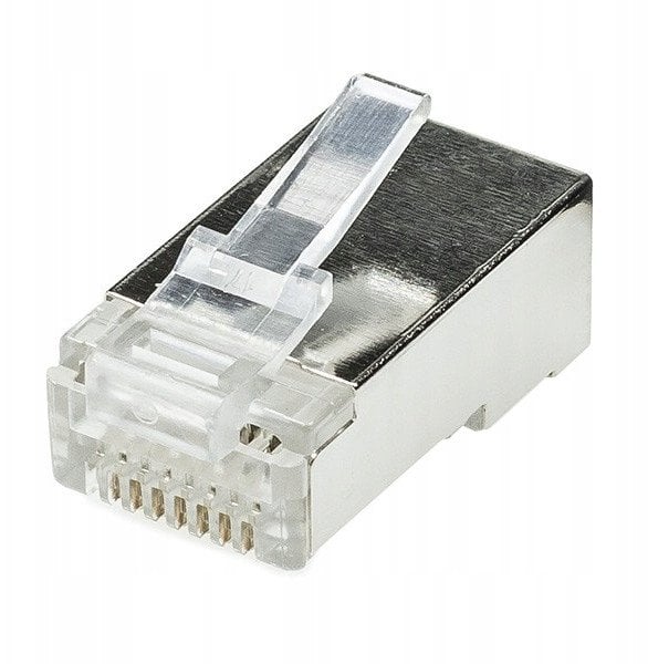 Wtyk modularny WM8p8c (RJ-45), kat.6A, na przewód okrągły, drut, ekranowane