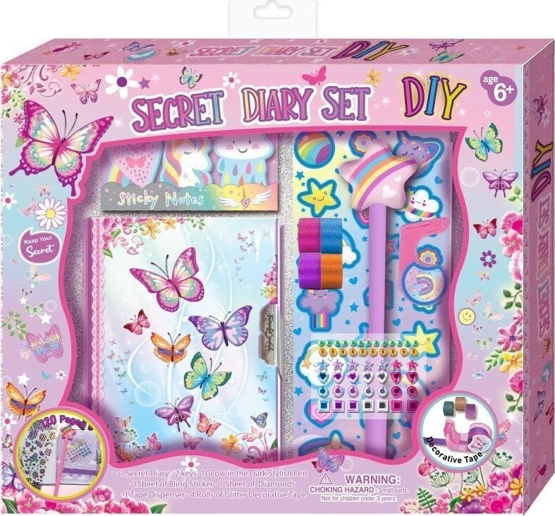 Pamiętnik na zamek z akcesoriami Pecoware - Motylki