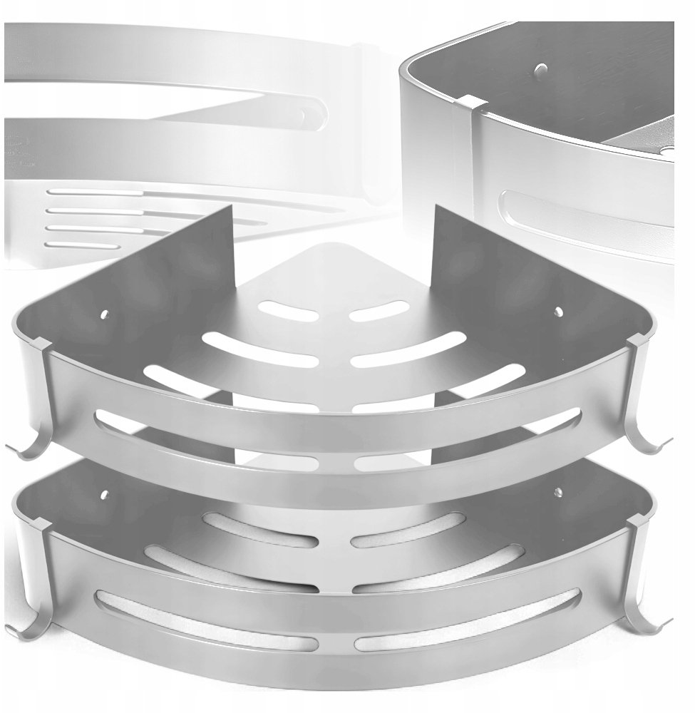 WISZĄCA PÓŁKA ŁAZIENKOWA HACZYK SREBRNA KANZA